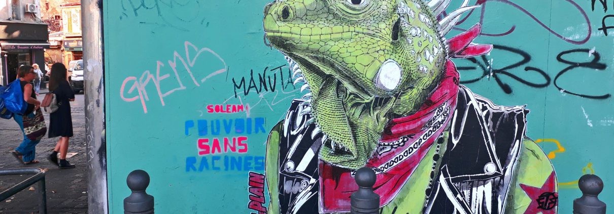 news-2018-stephane-moscato-collage-iguane-La plaine-marseille-fiesta des suds